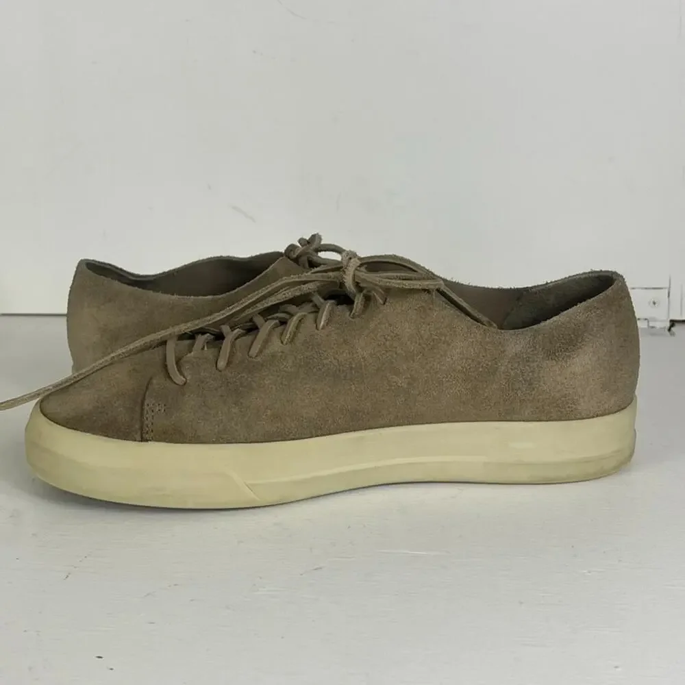 VINCE Casual Shoes Mens 10M Copeland Beige Suede Leather Laces Sneakers
